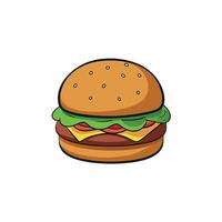 A small beef burger. Isolated on transparent background. vector