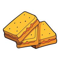 A set of Cut grilled cheese sandwiches isolated on a transparent background vector
