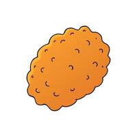 Homemade breaded chicken schnitzel isolated on transparent a white background vector