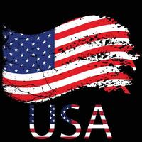 Grunge style American USA flag retro vintage t-shirt design vector