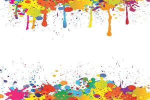 Colorful paint splash on white background with blank text space vector