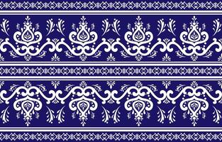 Ethnic pattern. Native fabric pattern consisting of white patterns and a blue background. Design for indigenous style, fabric, boho, carpet, ikat, tribal, batik, , illustration. vector