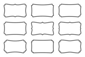 Set of vintage label frame vector