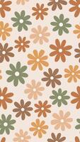 Retro abstract flower phone background vector