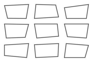 Set of abstract square label frame vector