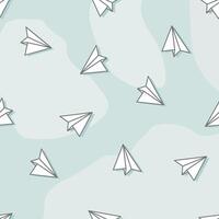 Paperplane pattern background in blue background vector