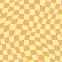 Retro curved yellow checkerd pattern background vector