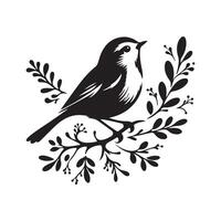 Abstract Bird Silhouette Art with Intricate Details vector