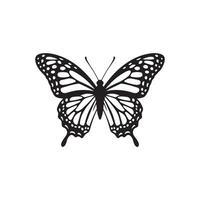 Detailed Butterfly Silhouette with Intricate Patterns vector