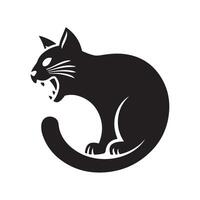 Mysterious Cat Silhouette with Whiskers vector