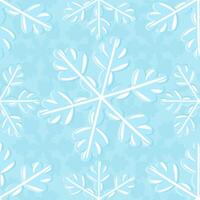 seamless pattern with snowflakes on light blue background vector