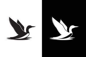 Duck icon silhouette illustration. Simple duck icon design template vector