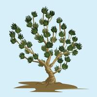 Green tree with leaf Background. vector