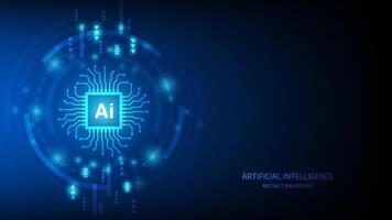 Artificial intelligence cybernetic circuit, high technology to create artificial intelligence concept, illustration vector