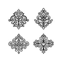 Decorative floral corner design element with corner border. vector
