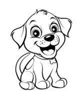 Fun and engaging coloring page showcasing a cute puppy with floppy ears vector