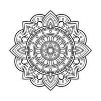 Mandala Decorative Round Ornament Ethnic Oriental Circular Pattern with Mandala coloring page, simple line art style, white background. vector