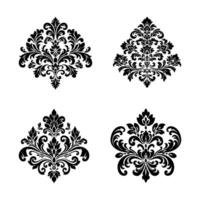 Oriental damask patterns design element for greeting cards and wedding invitations. symmetrical damask pattern vector