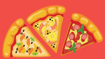 pizza slice on an isolated colored background vector