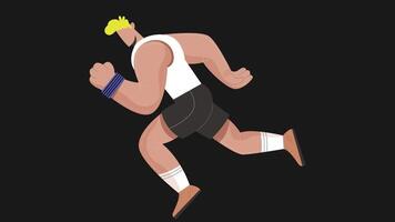 a cartoon man running in a black background vector
