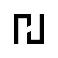 Letter Nu or Un rectangle shape lowercase logo idea vector