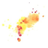 Watercolor paint spots and splashes, chaotic, beautiful, dynamic yellow, orange and burgundy colors, in autumn colors. Watercolor illustration, hand-drawn. A object isolated from the background. vector