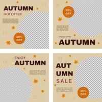 simple autumn template set promotion vector