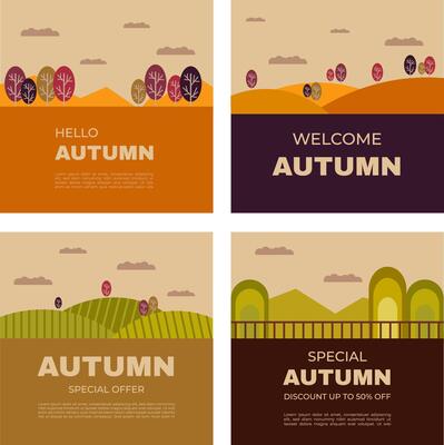simple autumn illustration template for social media