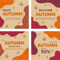 Abstract autumn templte set vector