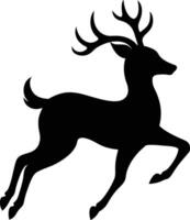 Silhouette of a Deer Under Starry Sky Celestial Wilderness Scene vector