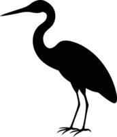 Heron Silhouette in the Morning Mist Tranquility by the Mars vector