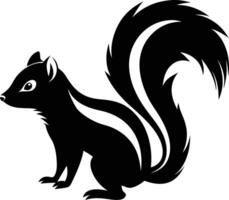 Skunk Silhouette in Moonlit Forest The Quiet Charm of Nature vector