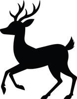 Graceful Deer Silhouette in Moonlight A Nighttime Forest Scene vector