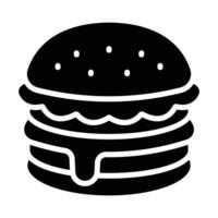Simple Burger solid icon. The icon can be used for websites, print templates, presentation templates, illustrations, etc vector