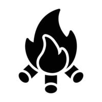 Simple Bonfire solid icon. The icon can be used for websites, print templates, presentation templates, illustrations, etc vector