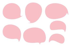 Set speech bubbles on white background. chat box or chat square and doodle message or communication icon Cloud speaking for comics and minimal message dialog vector