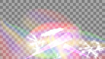Transparent light color rainbow prism effect flare. Optical rainbow lights background. Sparkling realistic highlights. illustration. vector