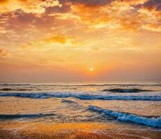 Sunrise on beach photo