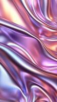 Soft satin fabric waves of pastel color background design. Texture with smooth flowing patterns and light shiny effect photo