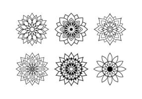 set mandala design round ornament frame or Circular pattern in form of mandalas on white background is composed of a large round for decoration as well as ethnic elements arabic ornaments vector