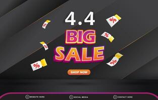04.04 big sale template banner with copy space for product sale with abstract gradient black background design vector