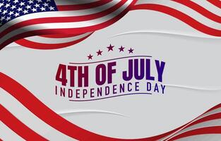 happy 4th of july american independence day landscape banner for social media post with abstract gradient red and white background design vector