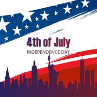 4th of july american independence day banner with abstract gradient blue and red background design3 vector