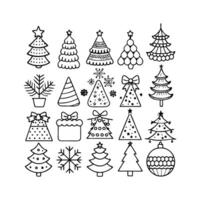 Christmas Tree Artwork Design Elements and Creative Illustrations line art AI-genarated vector