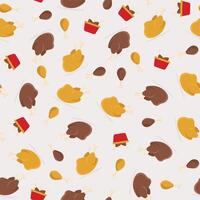fried chicken seamless pattern background . Seamless pattern with fried chicken background vector