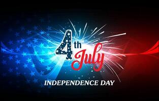 4th of july american independence day background with abstract gradient blue and red design vector