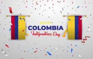 happy colombia independence day 20th of july landscape banner for social media post with abstract gradient background design1 vector