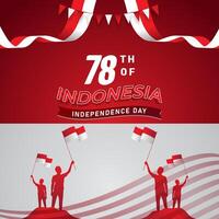 78th of august indonesian independence day sale square banner for social media post with 3d podium for sale with abstract gradient red and white background design11 vector