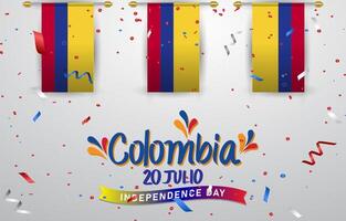 happy colombia independence day 20th of july landscape banner for social media post with abstract gradient background design2 vector