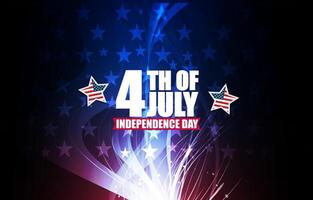 happy 4th of july american independence day background banner with abstract gradient blue and red design vector